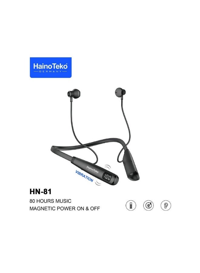Haino Teko Germany HN81 Neckband Wireless Earphone Black - Image 1