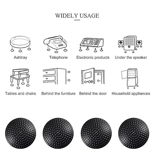 Hian Black Silicone Door Stopper Bumpers | Anti-Impact Wall & Furniture Protectors | Noise-Reducing Door Guards | Multi-Surface Safety Pads – Pack of 8 - Image 5