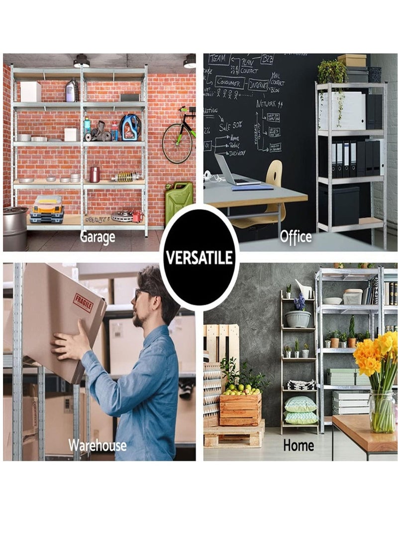 ABBASALI - Heavy Duty Metal Warehouse 4 Steps Racking Storage Garage Shelving Steel Shelf Capacity 300kg Each Shelves - Image 1