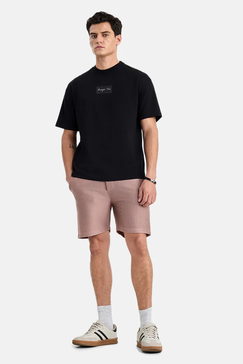 SNITCH Dusty Pink Textured Relaxed Shorts