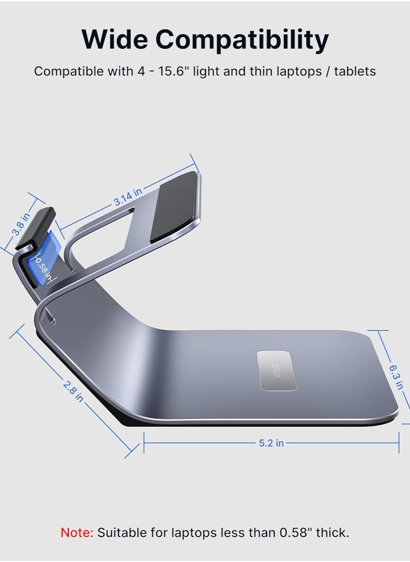 JSAUX Laptop Stand for Desk, Aluminum 2 in 1 Computer Riser and Tablet Stand, Ergonomic Notebook Holder