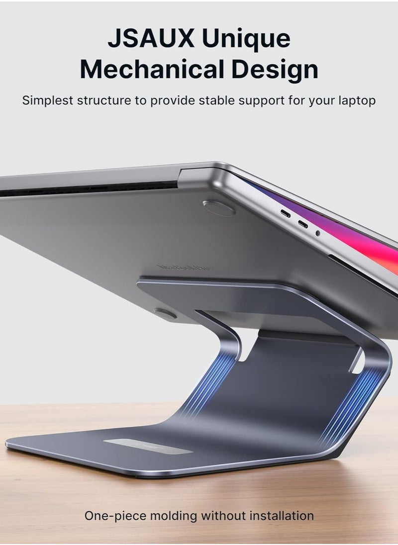 JSAUX Laptop Stand for Desk, Aluminum 2 in 1 Computer Riser and Tablet Stand, Ergonomic Notebook Holder