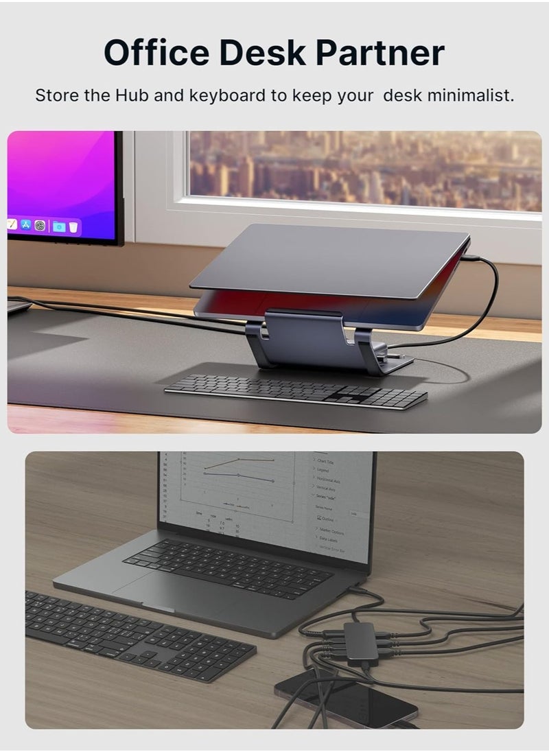 JSAUX Laptop Stand for Desk, Aluminum 2 in 1 Computer Riser and Tablet Stand, Ergonomic Notebook Holder