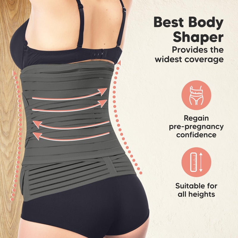 KeaBabies 3 in 1 Postpartum Belly Support Recovery Wrap â€“ Postpartum Belly Band, After Birth Brace, Slimming Girdles, Body Shaper Waist Shapewear,Post Surgery Pregnancy Belly Support Band (Mystic Gray, M/L) - Image 5