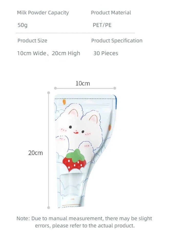 oldlaiben 30 Pack Breastmilk Storage Bags, Baby Formula Storage Bags, Dispenser Disposable Baby Formula Container, No Leak Milk Storage Bags breastmilk, Milk Freezer Bags for Long Term Breastfeeding Storage, Pump Directly into Bags, Nursing Essentials（Blue）  - Image 2
