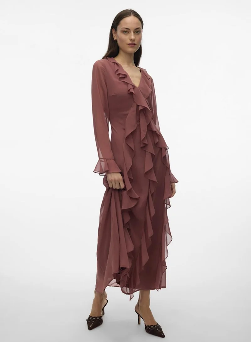 فيرو مودا Ruffled Midi Dress