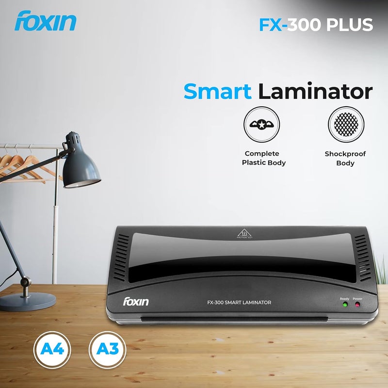 FOXIN FX-300 Plus Smart Lamination Machine with Jam Release Control, Light Weight, Dual Mode Hot & Cold Upto A3 Paper Size Laminator (Photos, ID Card, Documents, Certificate) | 1 Year Warranty - Image 2