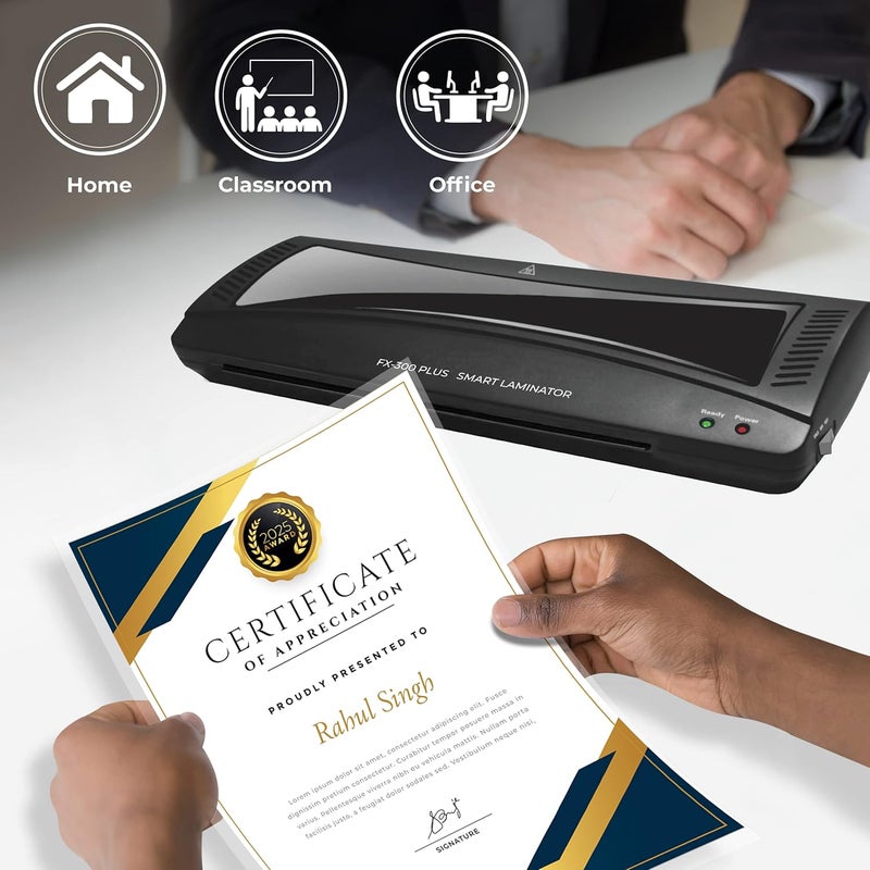 FOXIN FX-300 Plus Smart Lamination Machine with Jam Release Control, Light Weight, Dual Mode Hot & Cold Upto A3 Paper Size Laminator (Photos, ID Card, Documents, Certificate) | 1 Year Warranty - Image 4