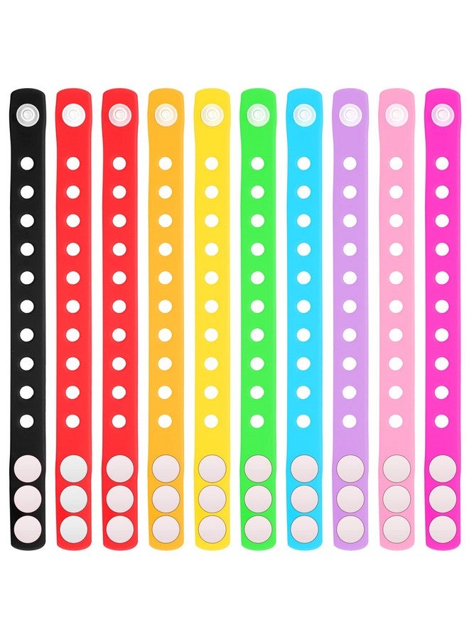Henoyso 60 Pcs 10 Colors Silicone Wristbands Adjustable Rubber Bracelets Wristbands Bracelets With Holes 7.1 Inches Silicone Charm Bracelet Bulk For Adults Kids Birthday - Image 1