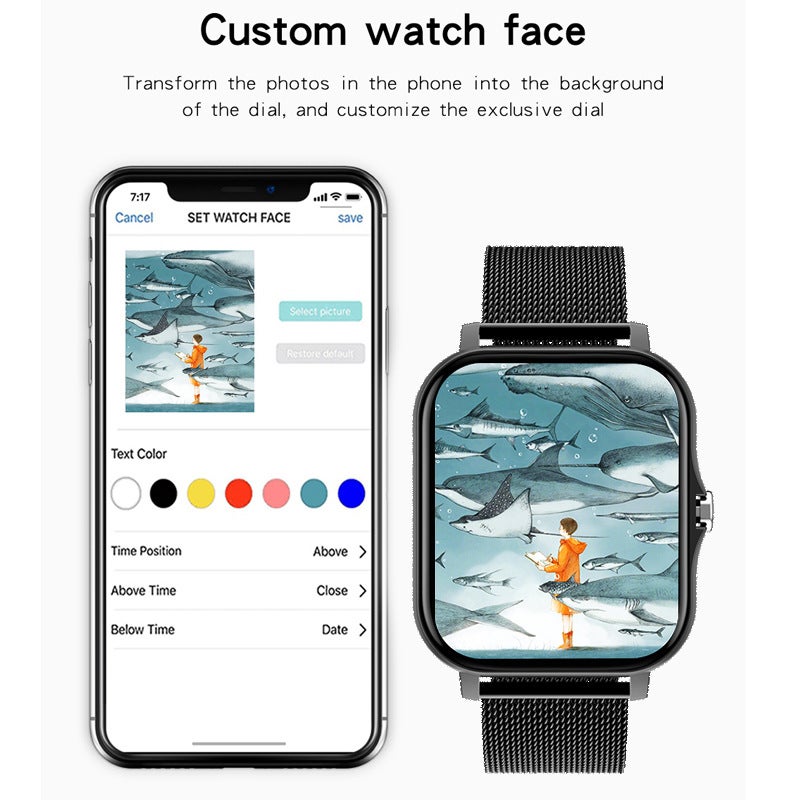 Lige Lige Smart Watch Multi-Function Touch Screen Bluetooth Connection Watch Dial Blood Pressure 0142 - Image 4