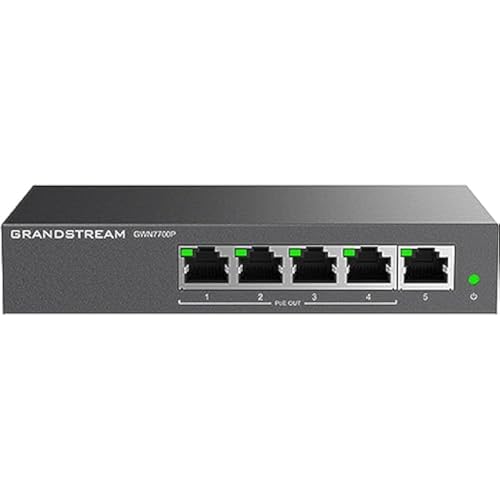 Grandstream GWN7700P | 5-Port Gigabit Ethernet Unmanaged PoE Switch | Plug & Play | Desktop/Wall-Mount | Metal Design - Image 5