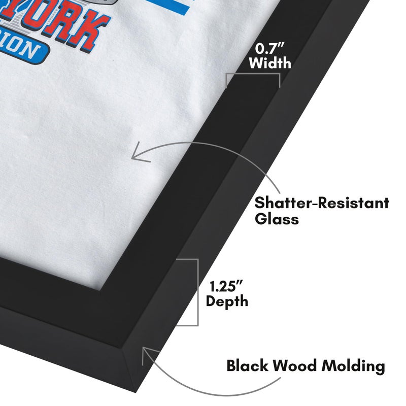 Americanflat T-Shirt Frame - 13.5x20 Frame with Shatter-Resistant Glass and Folding Insert - All-Star Collection - Black Tshirt Frames for Wall Display - Ideal for Sports Memorabilia or Graphic Tees - Image 3