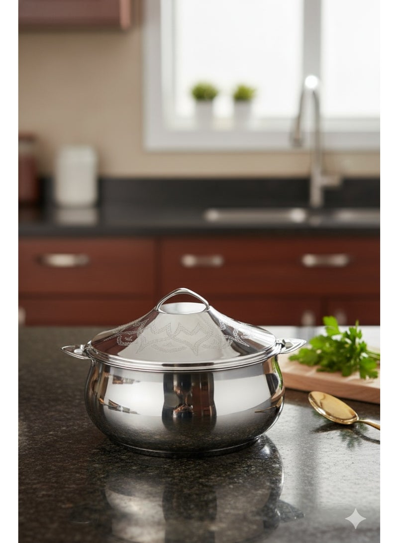 حافظة طعام ستانلس ستيل – 3500 مل – تصميم ذهبي/فضي أنيق - Image 5