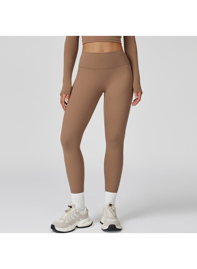 Zechuang High-waisted Lifting Brushed Yoga Pants For Women Running Quick-drying Fitness Pants For Outer Wear Slimming Look Tight Sports Pants 8519
