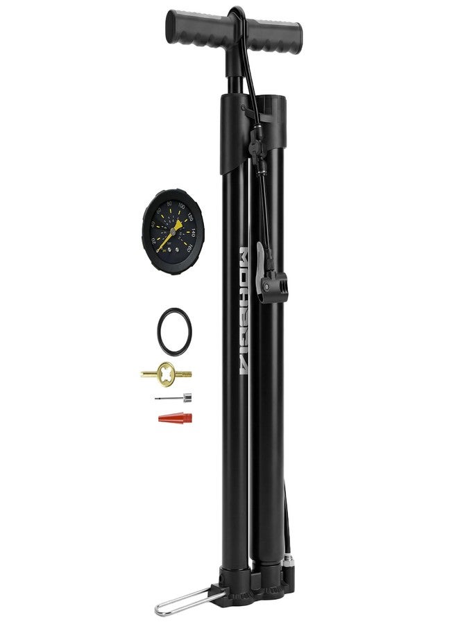 MOHEGIA Booster Tire Floor Pump – 160 PSI Dual-Function Air Compressor & Standard Pump for Tubeless Tires & Road Bikes, High Pressure Inflator with Presta and Schrader Valve - Image 1