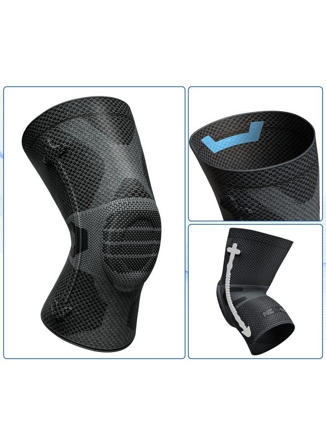 NEENCA Professional Knee Brace for Pain Relief, Medical Knee Compression Sleeve, Knee Support with Horizontal Knit Tech for Meniscus Tear, ACL, Arthritis, Joint Pain, Runner, Workout- FSA/HSA APPROVED - Image 3
