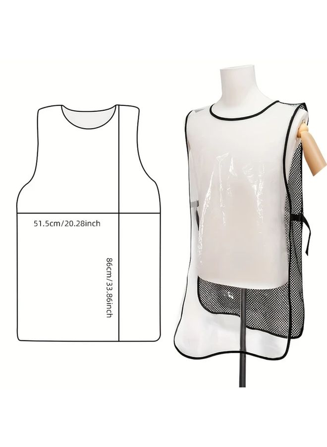 Transparent Hairdressing Apron Durable Plastic Salon Cape Adjustable Straps One Size Fits All Home Use - Image 4