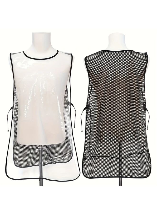 Transparent Hairdressing Apron Durable Plastic Salon Cape Adjustable Straps One Size Fits All Home Use - Image 1