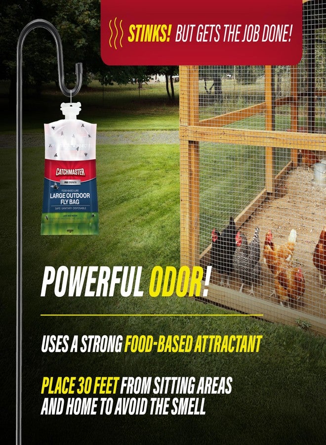 Catchmaster Pro Series Disposable Fly Bag 8-Pack, Hanging Fly Trap Outdoor Home, Bug Catcher and Flying Insect Trap with Premium Bait, Pet Safe Pest Control, XL Bag for Backyard, Pool, Patio & Camping - Image 4