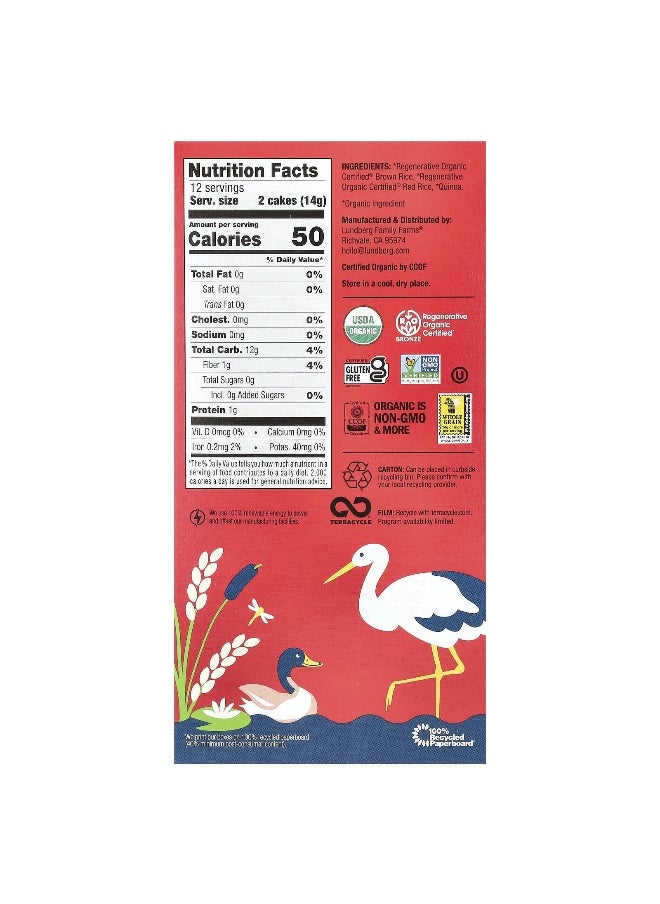 Lundberg Lundberg, Organic Thin Brown Rice Cakes, Red Rice & Quinoa, 6 oz (168 g)  - Image 2