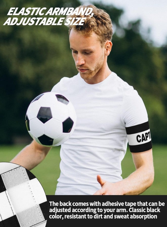 Aecsze 4 Pcs Captain Arm Bands for Soccer, Black Adjustable Soccer Captain Armband, Arm Bands Football for Adults and Youth, Suitable for Rugby, Basketball, Volleyball Teams - Image 4
