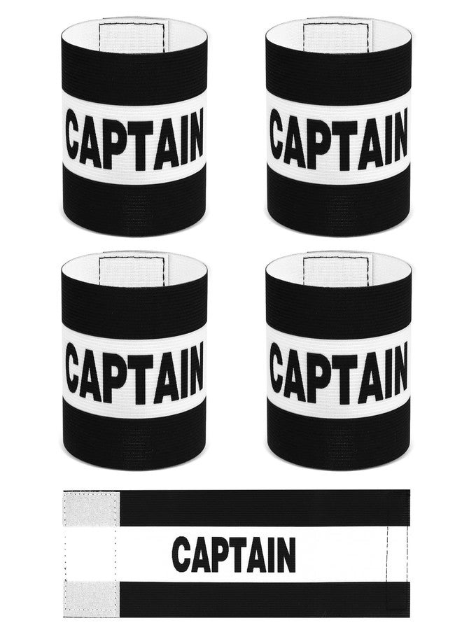 Aecsze 4 Pcs Captain Arm Bands for Soccer, Black Adjustable Soccer Captain Armband, Arm Bands Football for Adults and Youth, Suitable for Rugby, Basketball, Volleyball Teams - Image 1