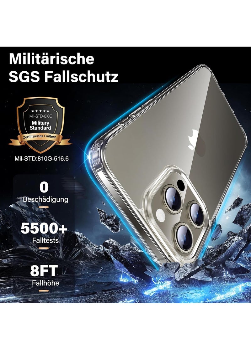 YoYoTech [ 5-in-1 ]for iPhone 15 Pro Case Clear Shockproof,[Top Grade Protection ][No Yellowing] 2 Pcs Lens Protector+2 Pcs Screen Protector  - Image 3