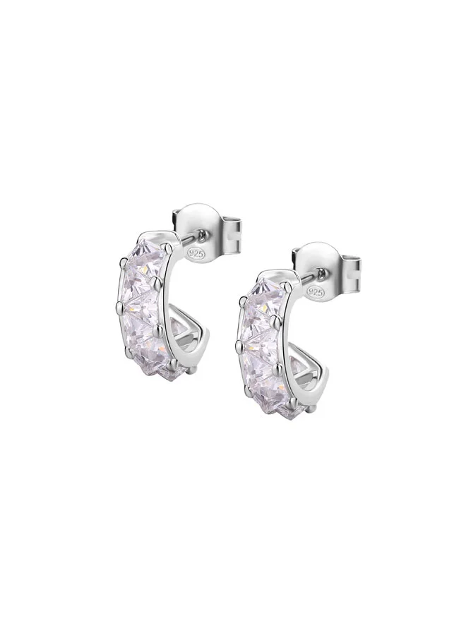 ROSATO Vittoria Earrings in 925 Sterling Silver with 22 White Cubic Zirconia for Women's