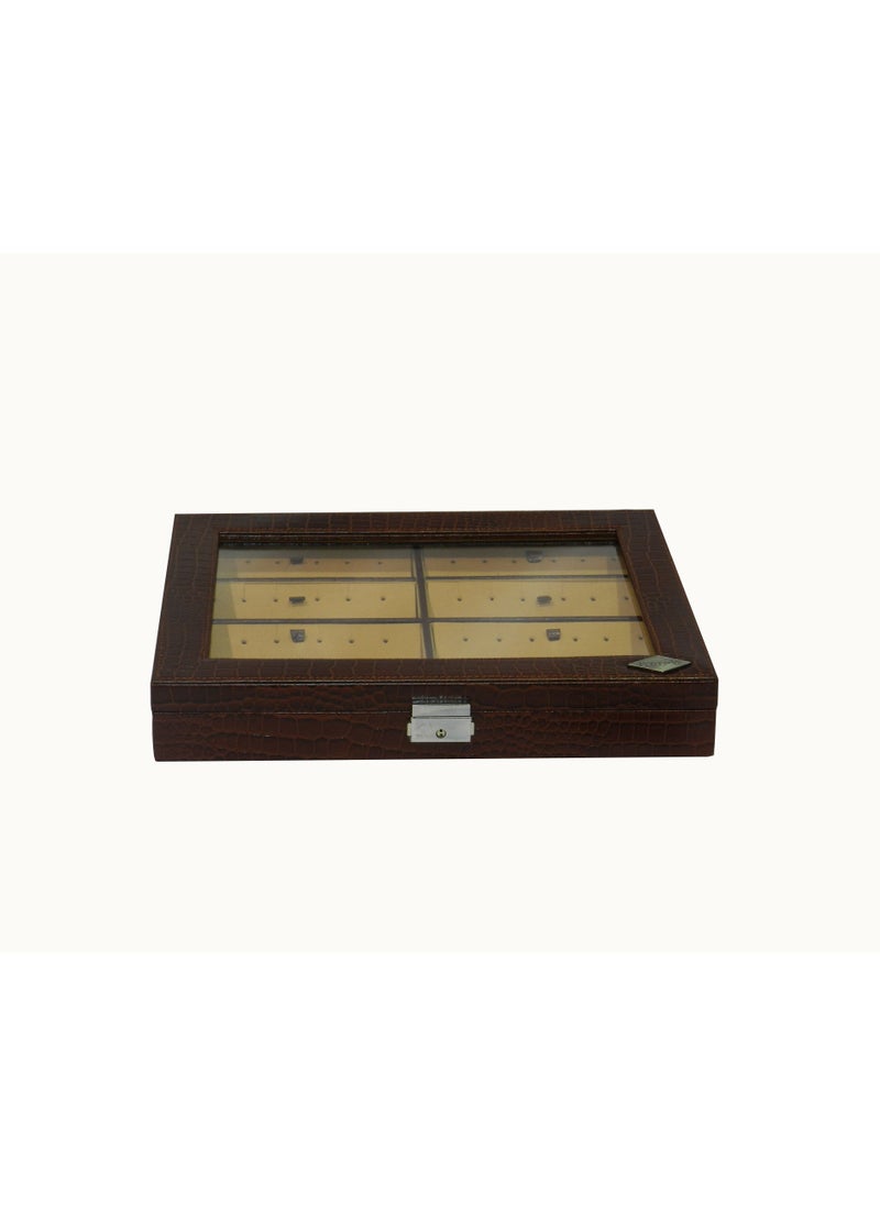 LAVERI LEATHER - Laveri Genuine Leather Earring Box Organizer Storage Earrings Stud Tray Showcase Storage Case - Image 1