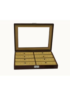 Laveri Genuine Leather Earring Box Organizer Storage Earrings Stud Tray Showcase Storage Case
