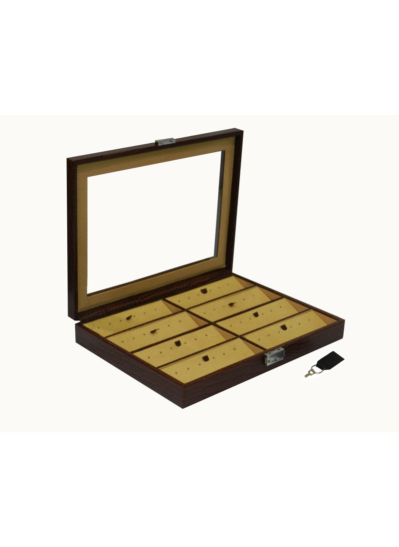 LAVERI LEATHER - Laveri Genuine Leather Earring Box Organizer Storage Earrings Stud Tray Showcase Storage Case - Image 1