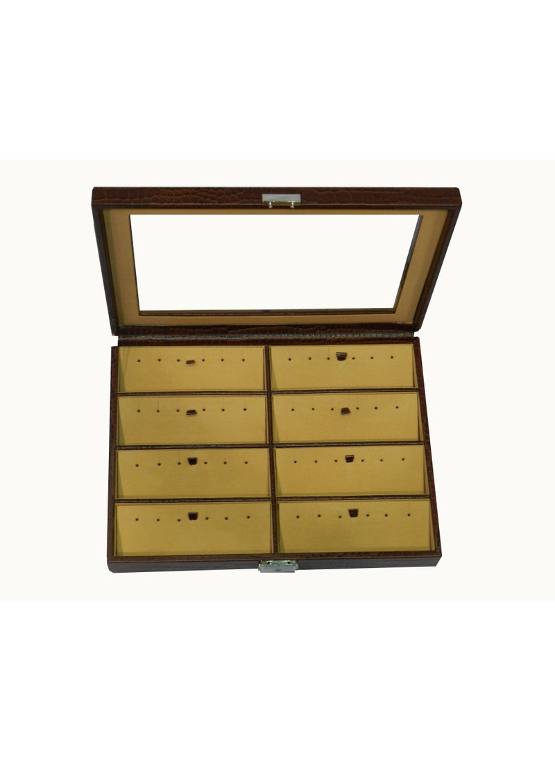 LAVERI LEATHER - Laveri Genuine Leather Earring Box Organizer Storage Earrings Stud Tray Showcase Storage Case - Image 1