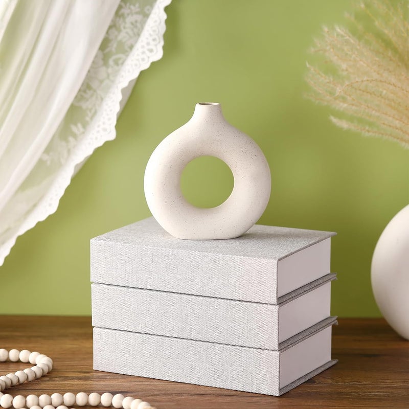 Tioncy 3 Pieces Faux Books for Decorative Modern Book Boxes Decorative Linen Coffee Table Book for DIY Crafts Storage Home Bookshelf Cafe Hotel Decoration Display, 8.6 x 6.1 x 1.8 Inches (Light Gray) - Image 5