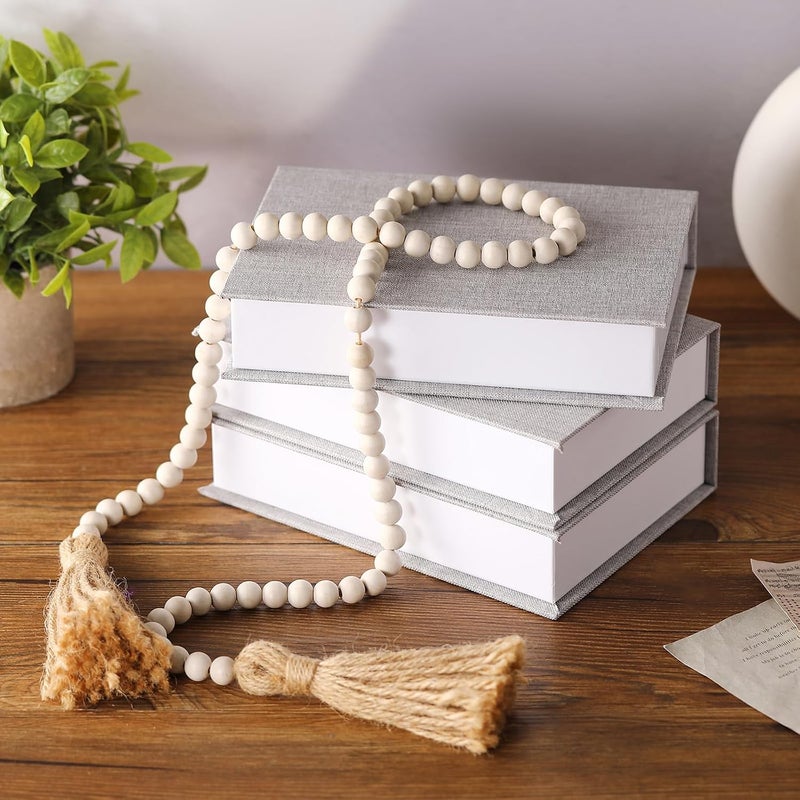 Tioncy 3 Pieces Faux Books for Decorative Modern Book Boxes Decorative Linen Coffee Table Book for DIY Crafts Storage Home Bookshelf Cafe Hotel Decoration Display, 8.6 x 6.1 x 1.8 Inches (Light Gray) - Image 4