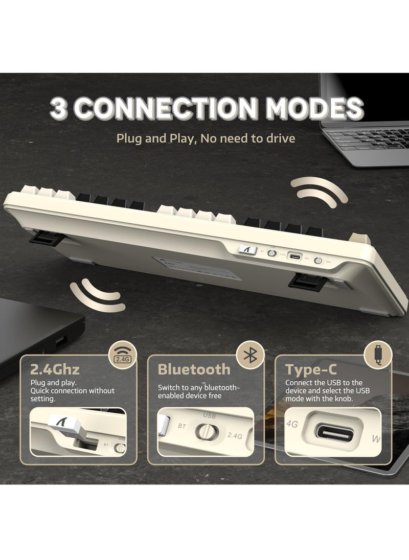 Attack Shark X87 Wireless Mechanical Gaming Keyboard, Tri-Mode BT/2.4G/Wired Gasket Hot Swappable Custom Keyboard  - Image 3