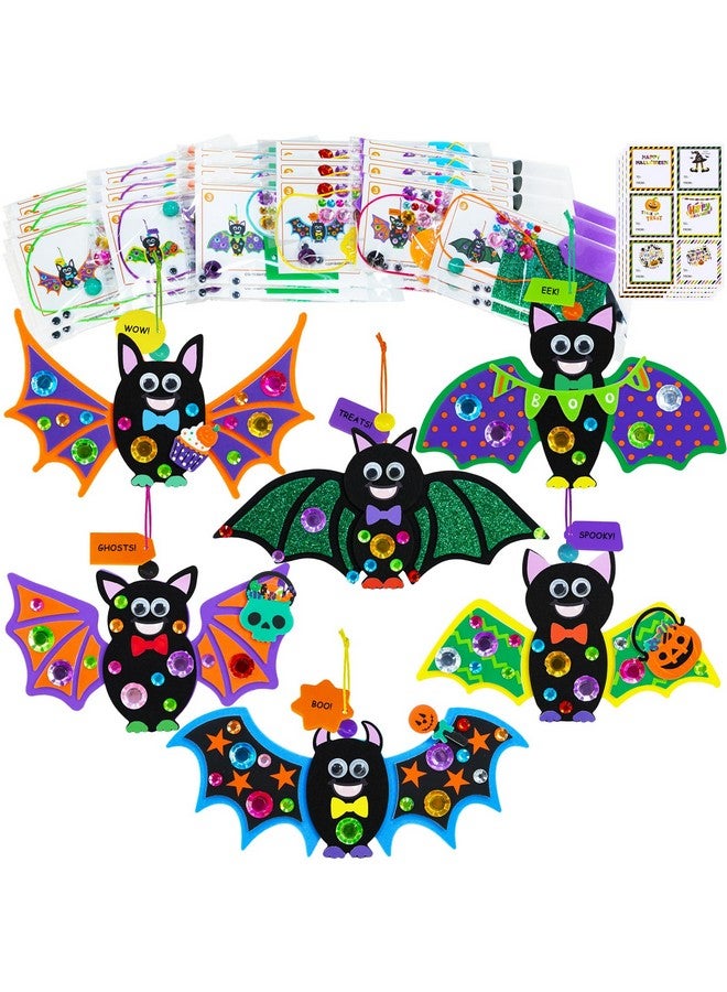 وينلين 24 مجموعة من أدوات الحرف اليدوية الخاصة بالهالوين، أدوات حرفية فردية للأطفال في الخريف، زينة الخفافيش المصنوعة يدويًا، ديكورات الهالوين، أدوات حرفية على شكل خفافيش من الفوم، فنون وحرف يدوية للهالوين للأطفال، أنشطة الفصل الدراسي، هدايا الحفلات - Image 1