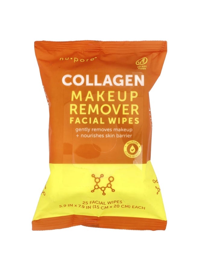 Nu-Pore, Collagen Makeup Remover Facial Wipes, 25 Wipes