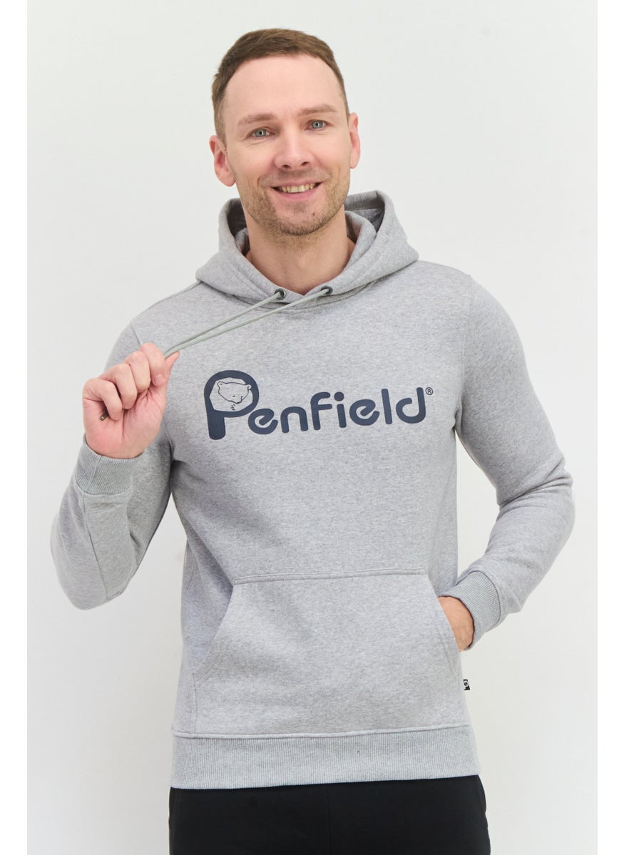 Penfield Men Hooded Long Sleeves Brand Logo Sweatshirt, Grey  - Image 1