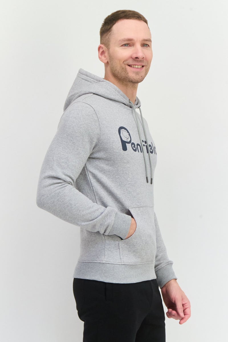 Penfield Men Hooded Long Sleeves Brand Logo Sweatshirt, Grey - Image 4