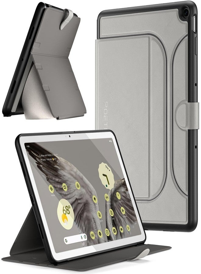 بويتيك جراب Poetic Explorer المغناطيسي القابل للطي، مصمم خصيصًا لجهاز Google Pixel اللوحي (2023)، جراب مغناطيسي لتثبيت الجهاز اللوحي Google Pixel، رمادي فضائي - Image 1