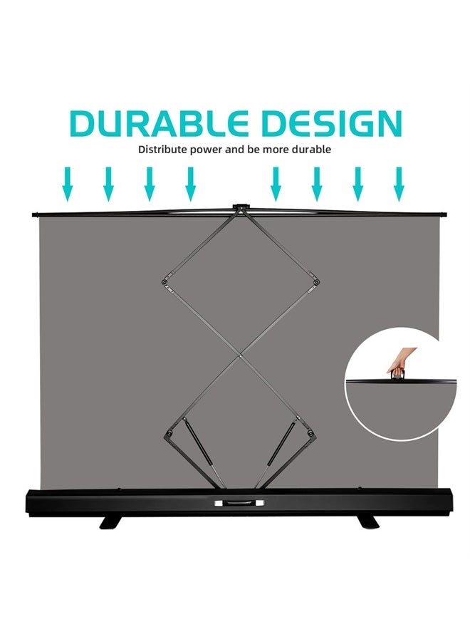 RAUBAY - 【Retractable Screen】 RAUBAY 78.7in x 74.8in Large Collapsible Grey Backdrop Portable Retractable Panel Photo Gray Background with Stand for Video Conference, Photographic Studio, Streaming - Image 1