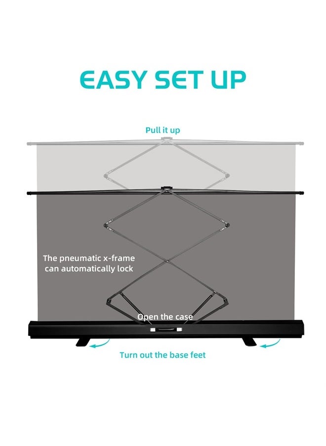 RAUBAY - 【Retractable Screen】 RAUBAY 78.7in x 74.8in Large Collapsible Grey Backdrop Portable Retractable Panel Photo Gray Background with Stand for Video Conference, Photographic Studio, Streaming - Image 1