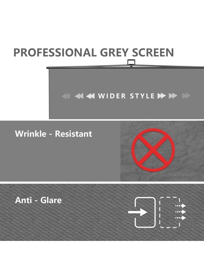 RAUBAY 【Wider Style】 200x210cm Large Collapsible Gray Backdrop Screen Portable Retractable Panel Photo Background with Stand for Video Conference, Photographic Studio, Streaming - Image 3