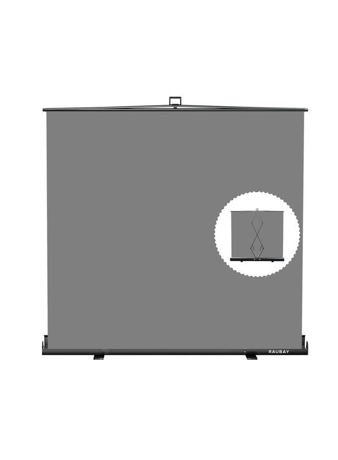 RAUBAY 【Wider Style】 200x210cm Large Collapsible Gray Backdrop Screen Portable Retractable Panel Photo Background with Stand for Video Conference, Photographic Studio, Streaming - Image 1