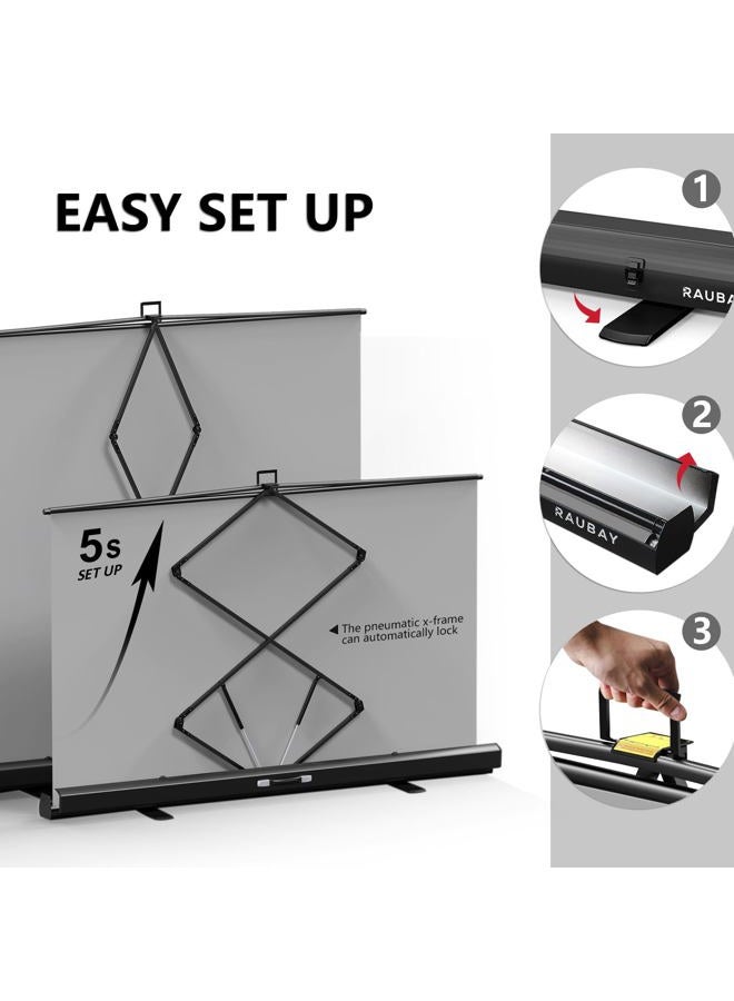 RAUBAY 【Wider Style】 200x210cm Large Collapsible Gray Backdrop Screen Portable Retractable Panel Photo Background with Stand for Video Conference, Photographic Studio, Streaming - Image 4