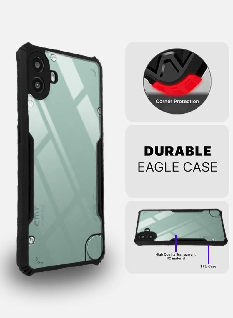 Case Up Case For Nothing CMF 1 Crystal Clear Back Cover Case With 360 Degree Protection, Shockproof Bumper Protective Phone Cover, Anti-Scratch Hard PC Back (Clear) - Image 3