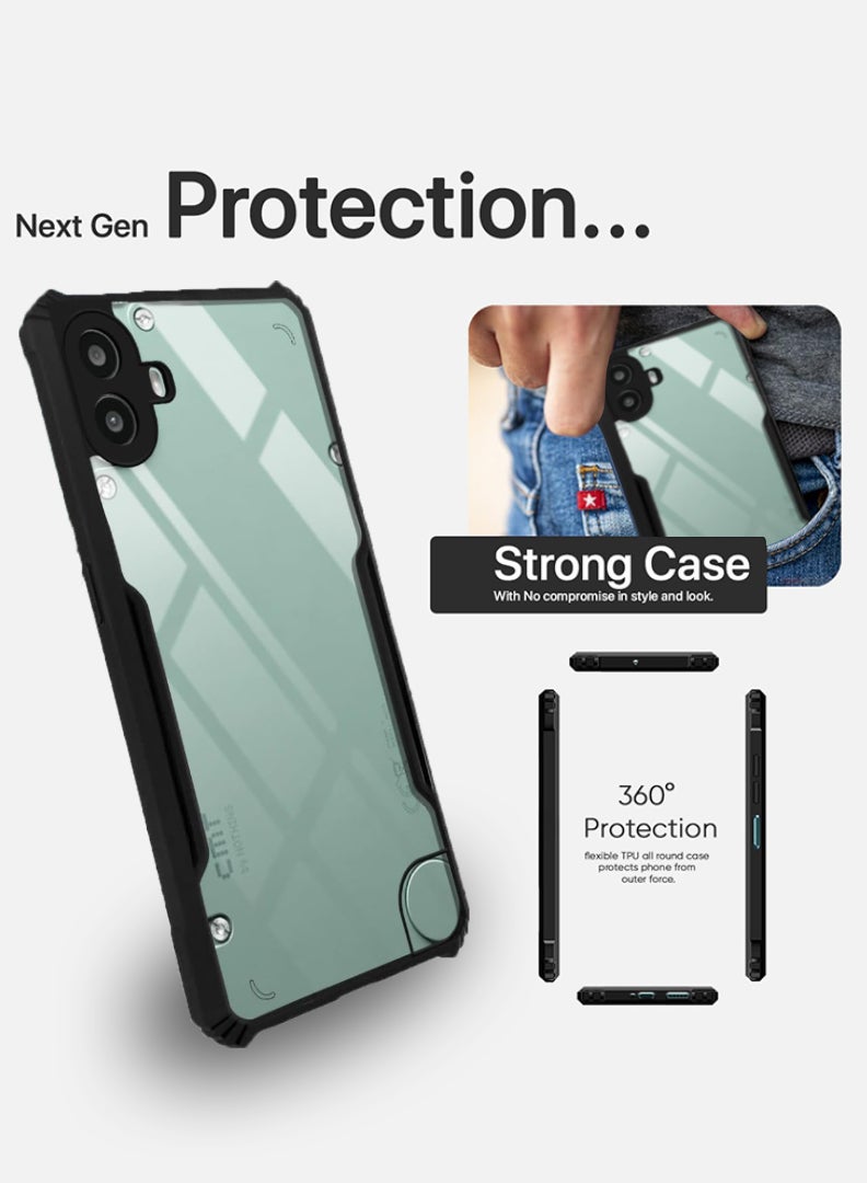 Case Up Case For Nothing CMF 1 Crystal Clear Back Cover Case With 360 Degree Protection, Shockproof Bumper Protective Phone Cover, Anti-Scratch Hard PC Back (Clear) - Image 2
