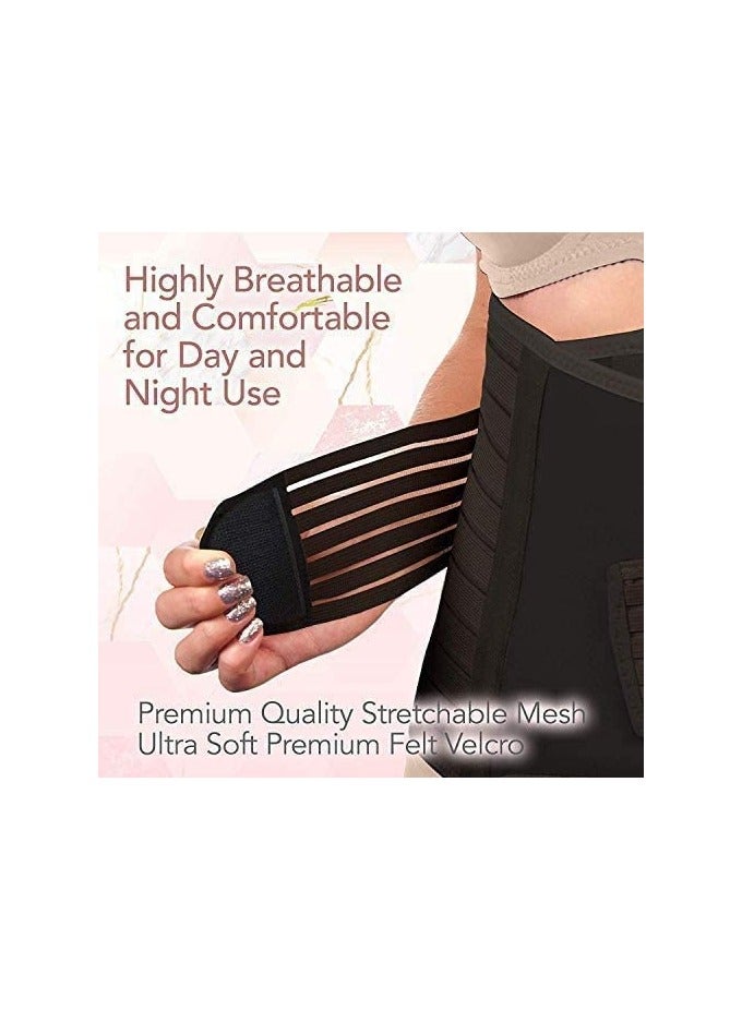 3 in 1 Postpartum Girdle Support Recovery Belly Band Corset, Wrap Body Shaper for After Birth Postnatal C-Section Waist Pelvis Shapewear Wrap Girdle Support Band Belt Body Shaper (Black-Size L) - Image 5
