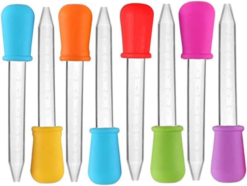 Shuiniba 5ml Liquid Droppers Medicine Silicone and Plastic Pipettes Eye Dropper with Bulb Tip for Kids Candy Molds (8 Pack） - Image 1