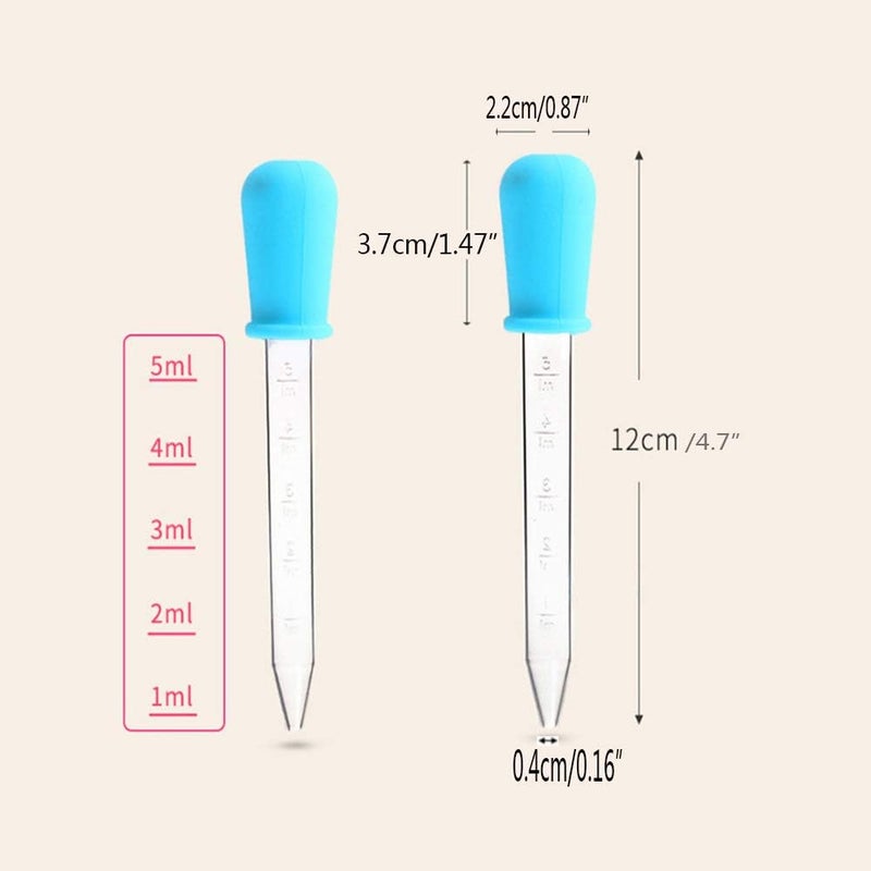 Shuiniba 5ml Liquid Droppers Medicine Silicone and Plastic Pipettes Eye Dropper with Bulb Tip for Kids Candy Molds (8 Pack） - Image 4